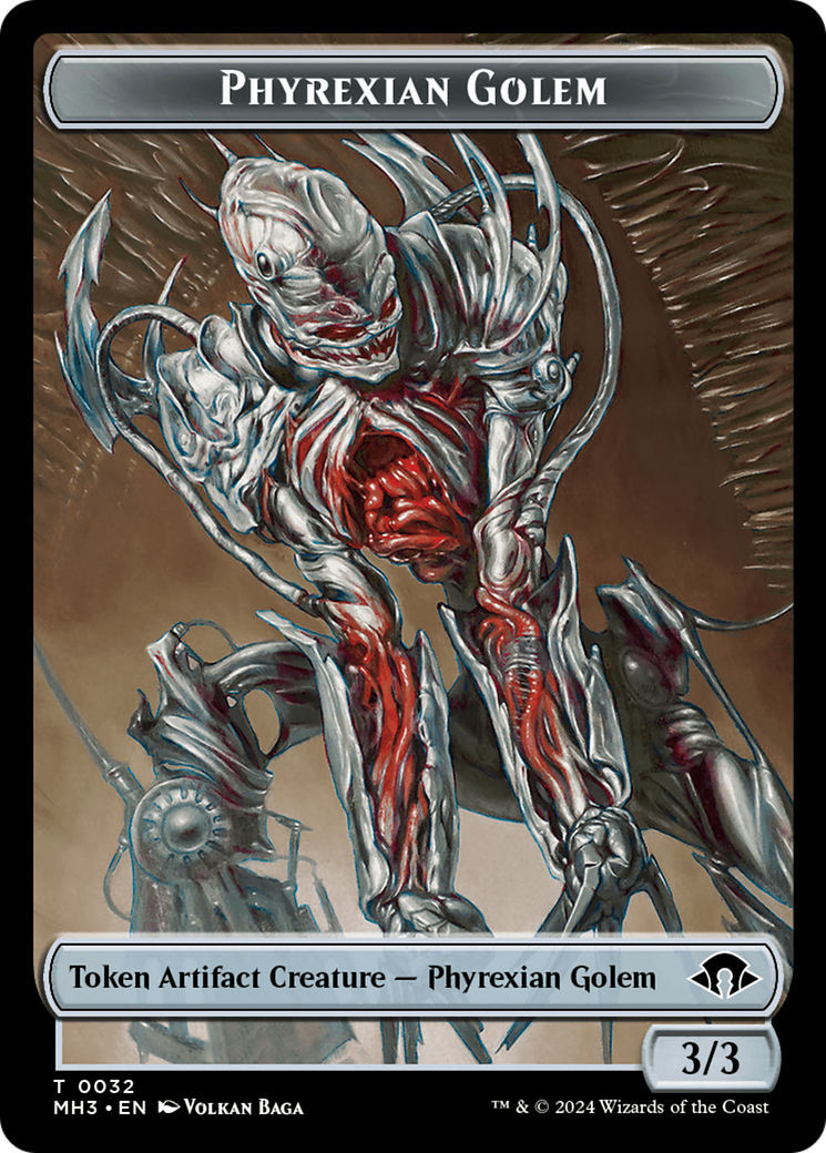 Phyrexian Golem // Energy Reserve Double-Sided Token [Modern Horizons 3 Tokens] | Exor Games Dartmouth