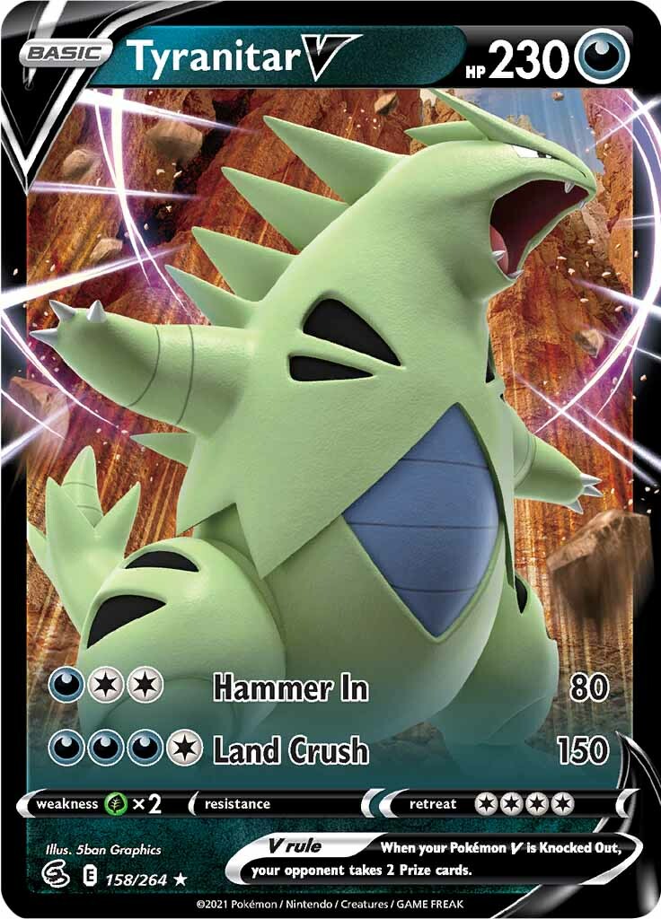 Tyranitar V (158/264) [Sword & Shield: Fusion Strike] | Exor Games Dartmouth