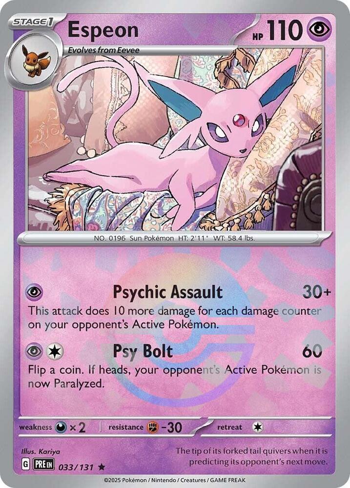 Espeon (033/131) (Poke Ball Pattern) [Scarlet & Violet: Prismatic Evolutions] | Exor Games Dartmouth