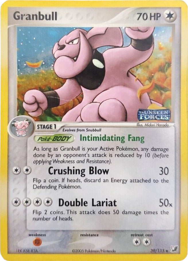 Granbull (39/115) (Stamped) [EX: Unseen Forces] | Exor Games Dartmouth