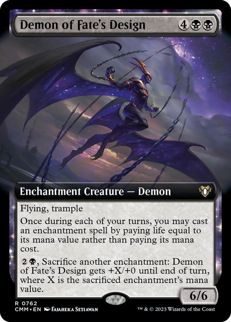 Demon of Fate's Design (Extended Art) [Commander Masters] | Exor Games Dartmouth