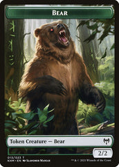 Human Warrior // Bear Double-Sided Token [Kaldheim Tokens] | Exor Games Dartmouth