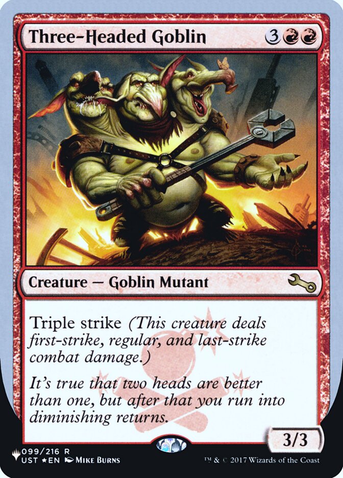 Three-Headed Goblin (Unfinity Foil Edition) [The List] | Exor Games Dartmouth