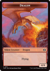 Dragon (0011) // Warrior Double-Sided Token [Tarkir: Dragonstorm Tokens] | Exor Games Dartmouth