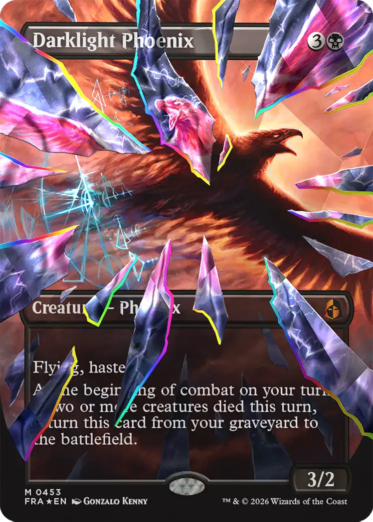 Darklight Phoenix (Borderless) (Facet Foil) (0453) [Reality Fracture] | Exor Games Dartmouth