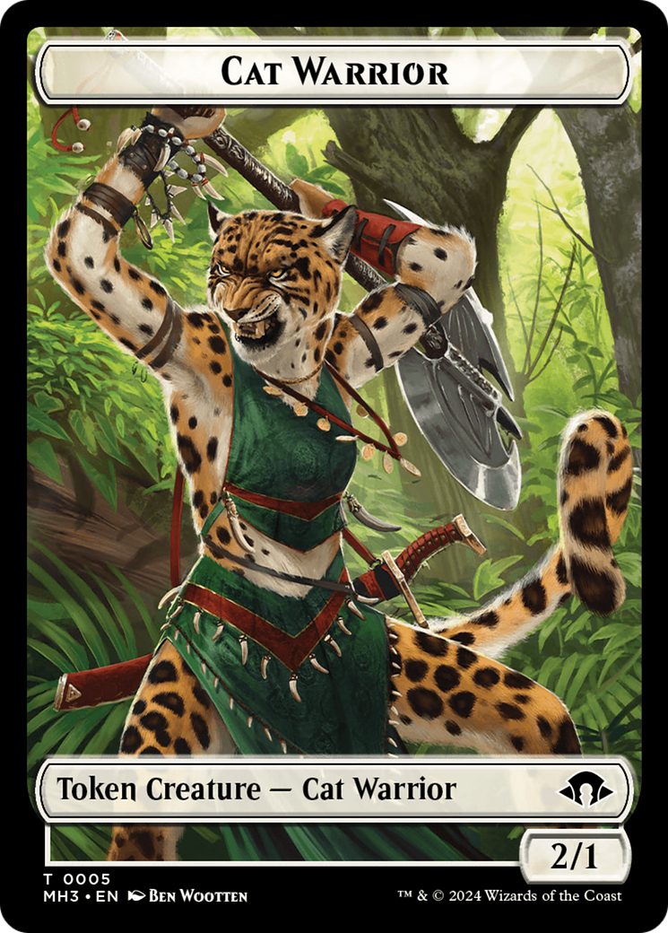 Cat Warrior Token [Modern Horizons 3 Tokens] | Exor Games Dartmouth