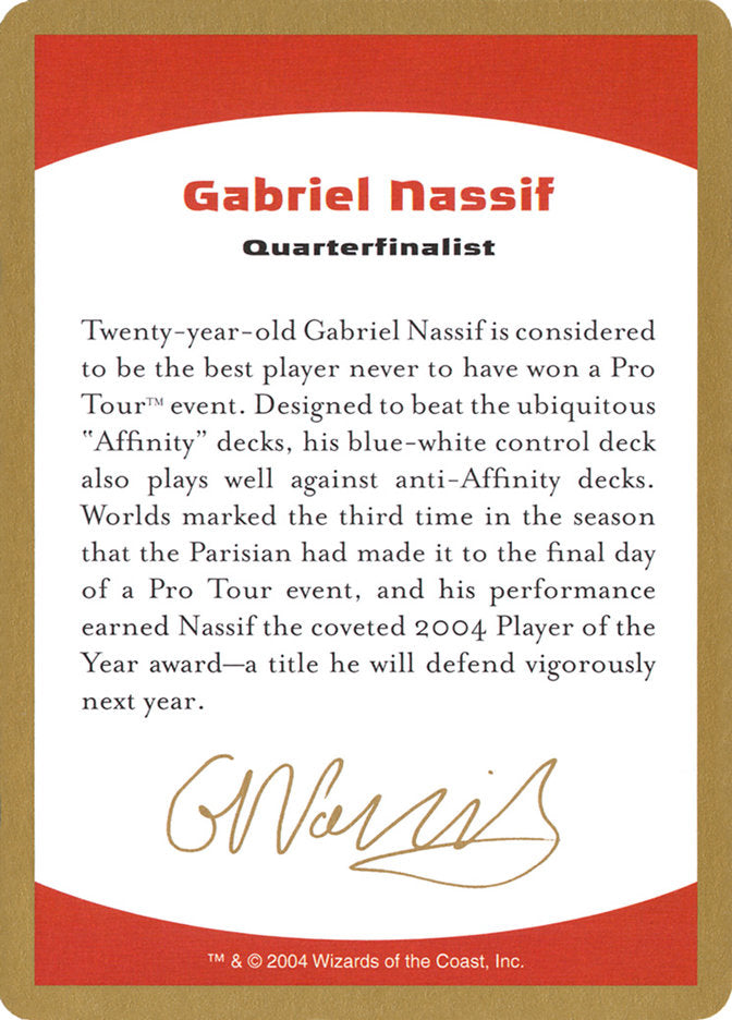 Gabriel Nassif Bio [World Championship Decks 2004] | Exor Games Dartmouth