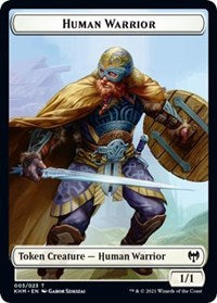 Human Warrior // Spirit Double-Sided Token [Kaldheim Tokens] | Exor Games Dartmouth