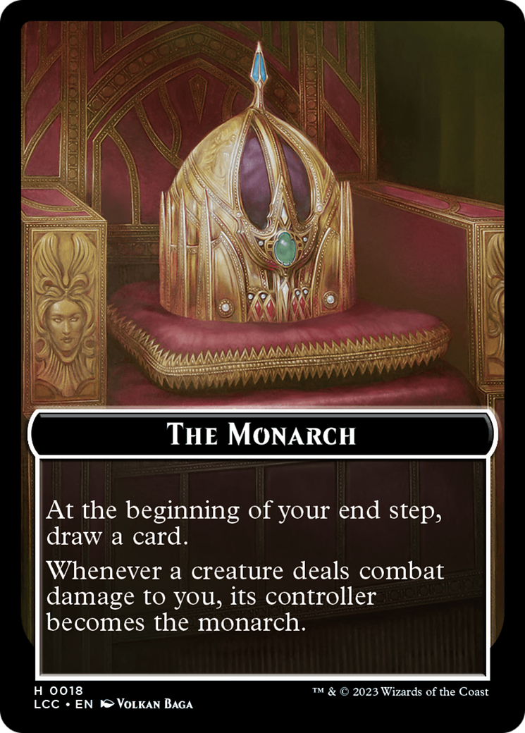 The Monarch // Dinosaur Double-Sided Token [The Lost Caverns of Ixalan Commander Tokens] | Exor Games Dartmouth