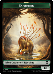 Tarmogoyf // Saproling Double-Sided Token [Modern Horizons 3 Commander Tokens] | Exor Games Dartmouth