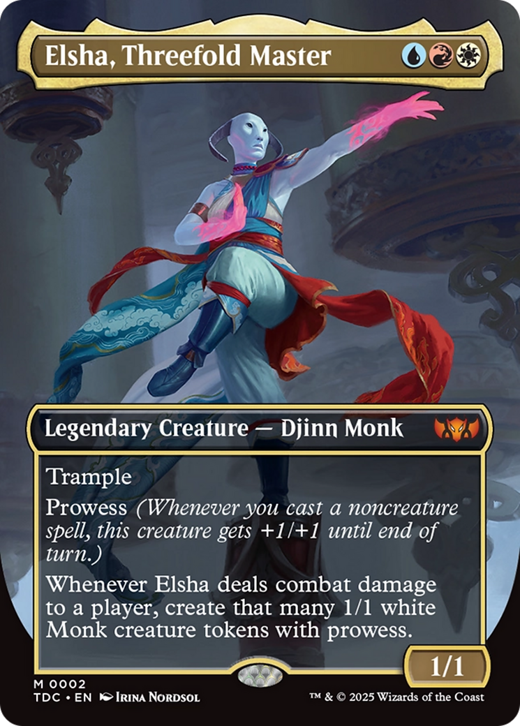 Elsha, Threefold Master (Borderless) [Tarkir: Dragonstorm Commander] | Exor Games Dartmouth