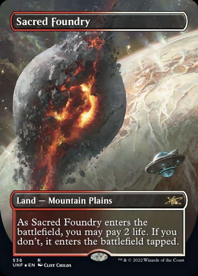 Sacred Foundry (Borderless) (Galaxy Foil) [Unfinity] | Exor Games Dartmouth