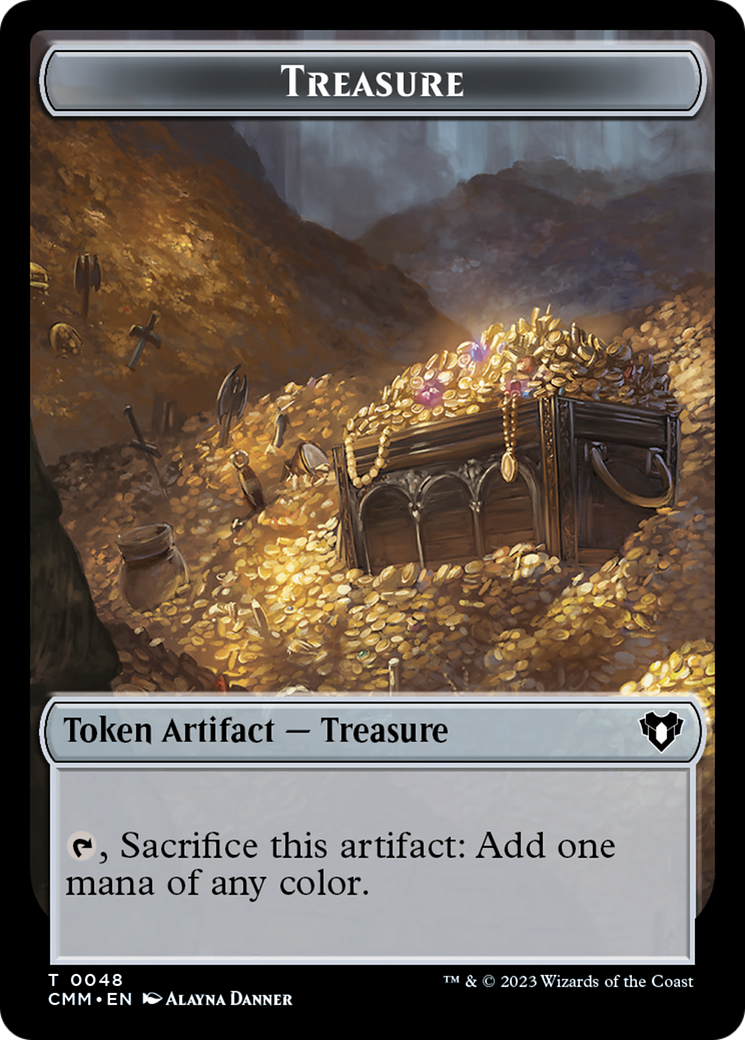 Treasure // Dragon (0020) Double-Sided Token [Commander Masters Tokens] | Exor Games Dartmouth