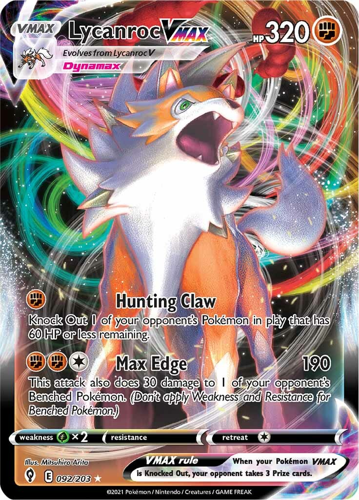 Lycanroc VMAX (092/203) [Sword & Shield: Evolving Skies] | Exor Games Dartmouth