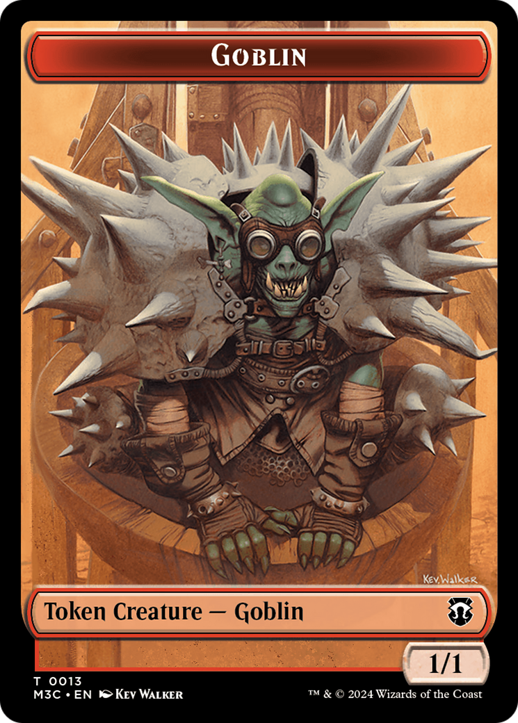 Tarmogoyf (Ripple Foil) // Goblin Double-Sided Token [Modern Horizons 3 Commander Tokens] | Exor Games Dartmouth