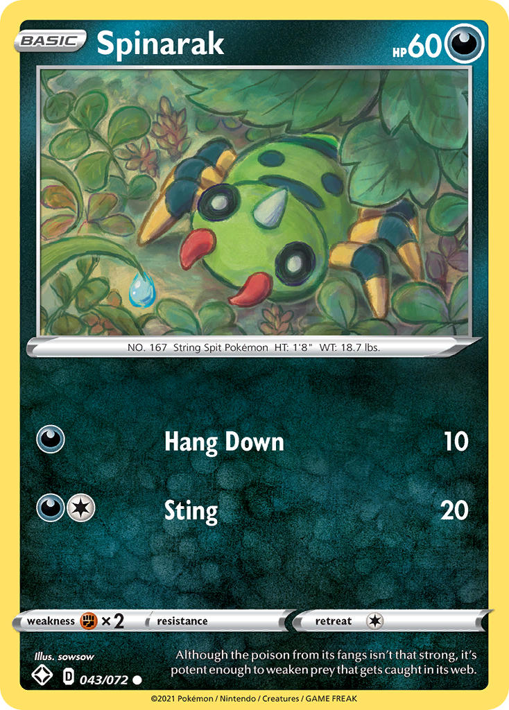 Spinarak (043/072) [Sword & Shield: Shining Fates] | Exor Games Dartmouth