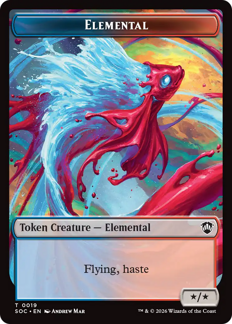 Elemental (0019) // Copy Double-Sided Token [Secrets of Strixhaven Commander Tokens] | Exor Games Dartmouth