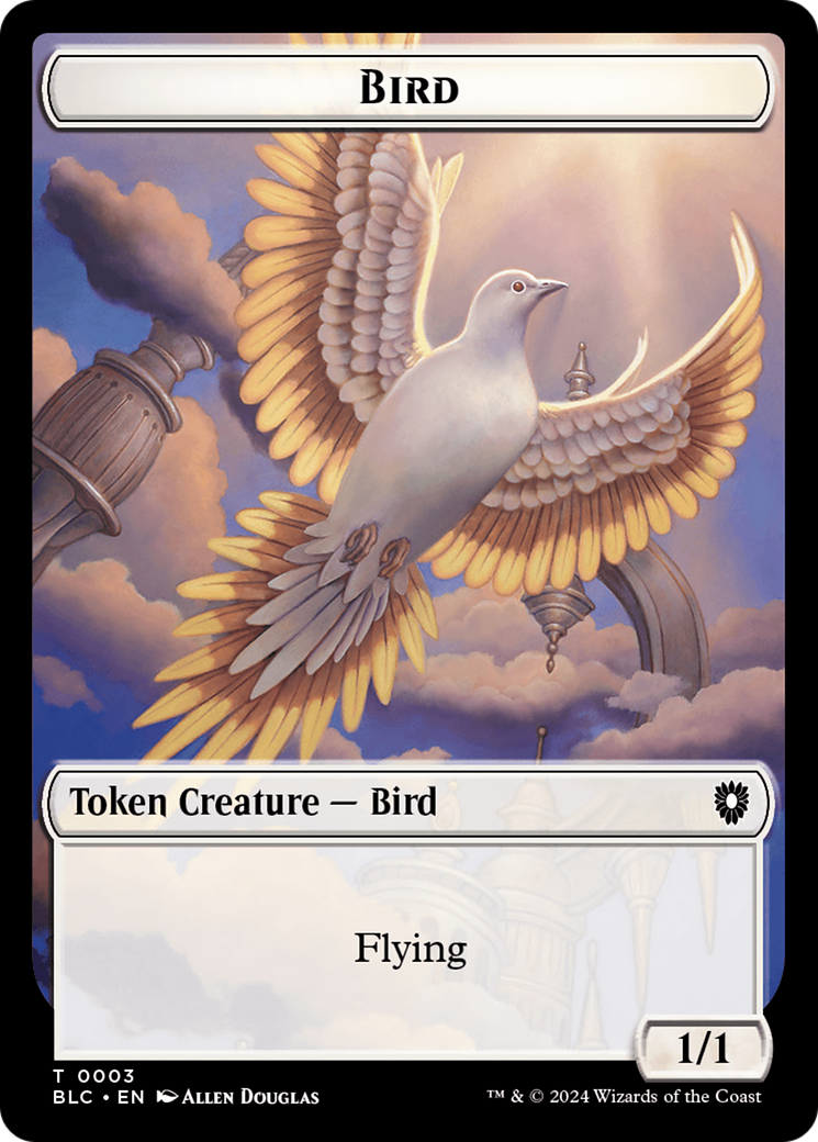 Storm Crow // Bird (003) Double-Sided Token [Bloomburrow Commander Tokens] | Exor Games Dartmouth