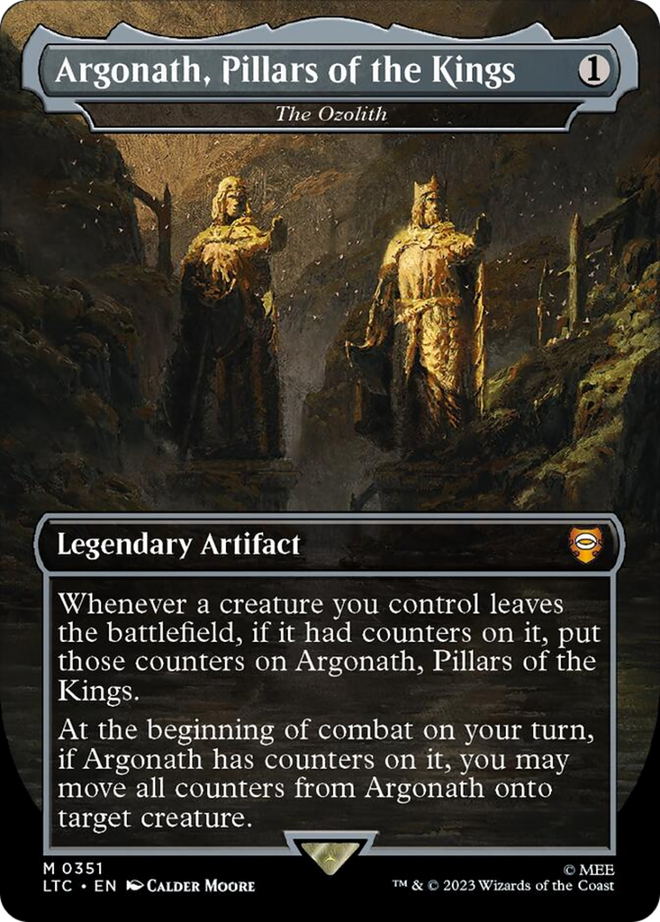 Argonath, Pillars of the Kings - The Ozolith (Borderless) (Surge Foil) [The Lord of the Rings: Tales of Middle-Earth Commander] | Exor Games Dartmouth