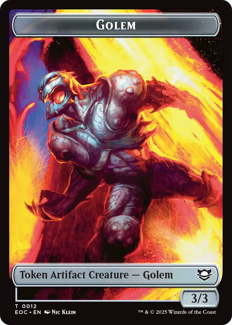 Bird // Golem (0012) Double-Sided Token [Edge of Eternities Commander Tokens] | Exor Games Dartmouth
