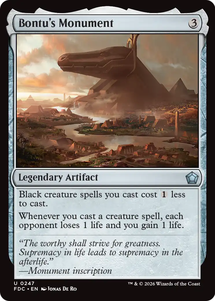 Bontu's Monument [Foundations Commander] | Exor Games Dartmouth