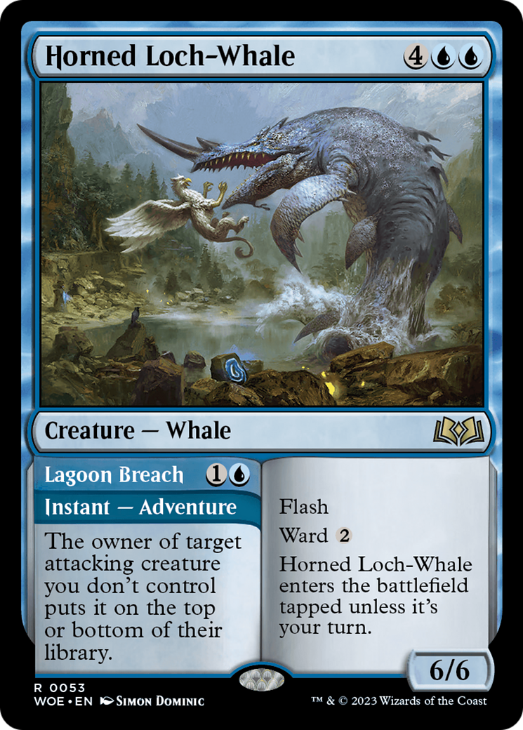 Horned Loch-Whale // Lagoon Breach [Wilds of Eldraine] | Exor Games Dartmouth