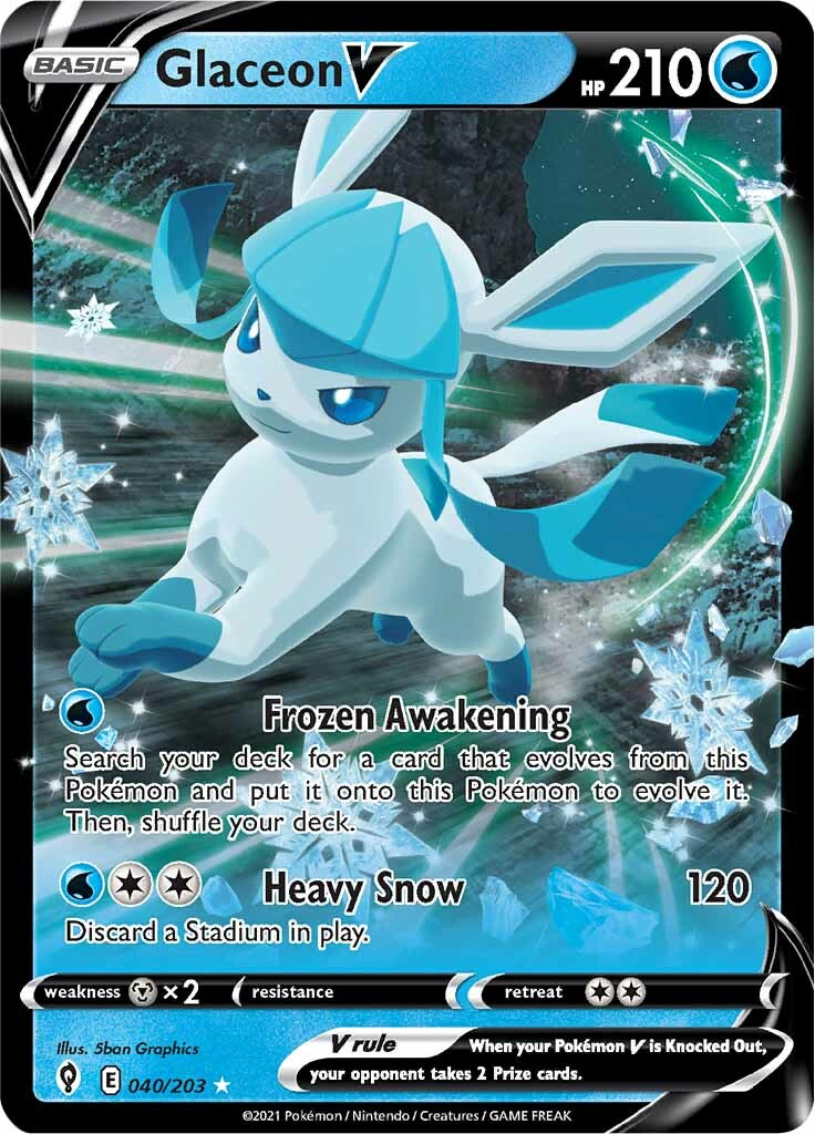 Glaceon V (040/203) [Sword & Shield: Evolving Skies] | Exor Games Dartmouth