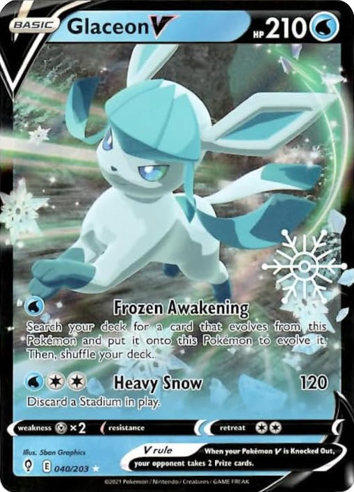 Glaceon V (040/203) (Holiday Calendar) [Sword & Shield: Evolving Skies] | Exor Games Dartmouth