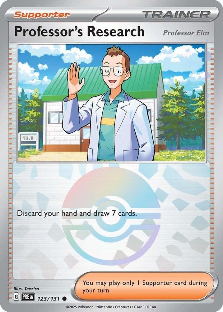 Professor's Research (123/131) [Professor Elm] (Poke Ball Pattern) [Scarlet & Violet: Prismatic Evolutions] | Exor Games Dartmouth
