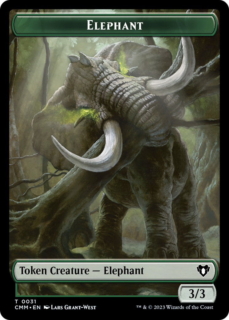 Elephant Token [Commander Masters Tokens] | Exor Games Dartmouth