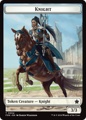 Human // Knight Double-Sided Token [Foundations Tokens] | Exor Games Dartmouth