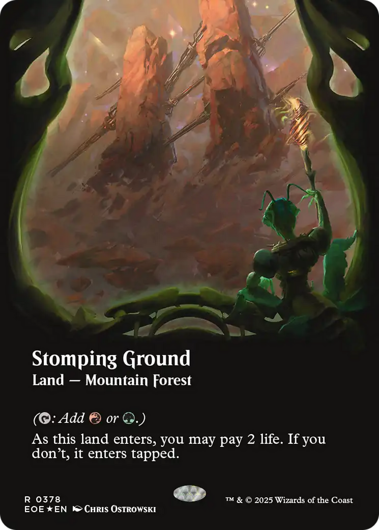 Stomping Ground (Borderless) (Galaxy Foil) [Edge of Eternities] | Exor Games Dartmouth