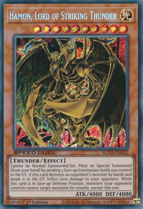 Hamon, Lord of Striking Thunder [SGX3-ENG02] Secret Rare | Exor Games Dartmouth