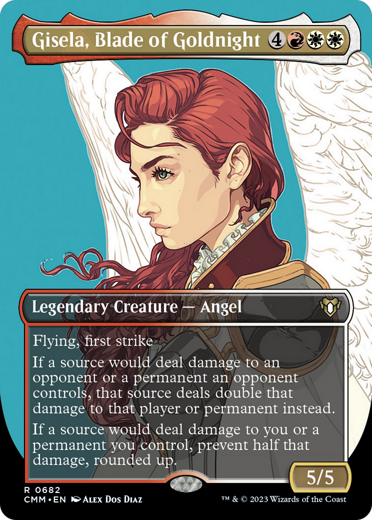Gisela, Blade of Goldnight (Borderless Profile) [Commander Masters] | Exor Games Dartmouth