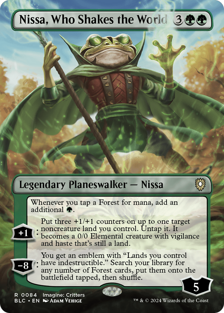 Nissa, Who Shakes the World (Borderless) [Bloomburrow Commander] | Exor Games Dartmouth