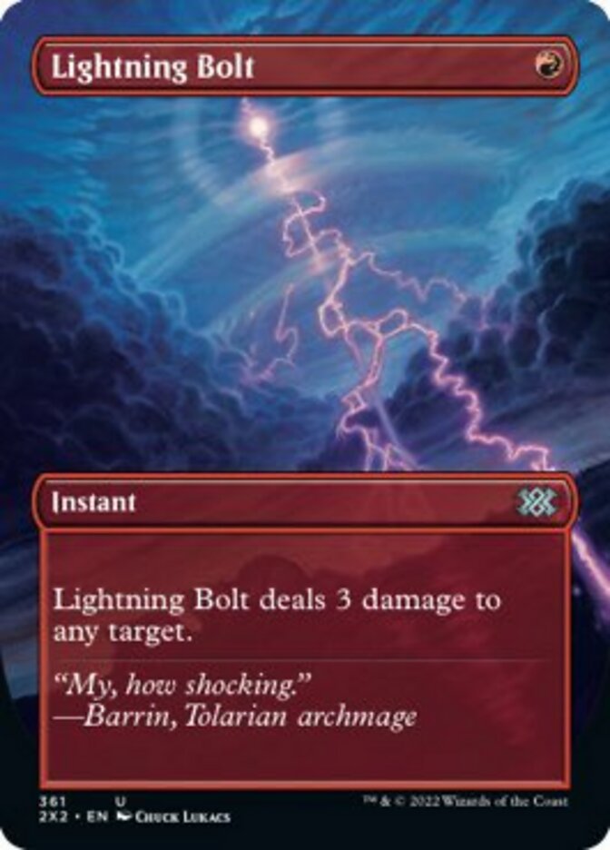 Lightning Bolt (Borderless Alternate Art) [Double Masters 2022] | Exor Games Dartmouth