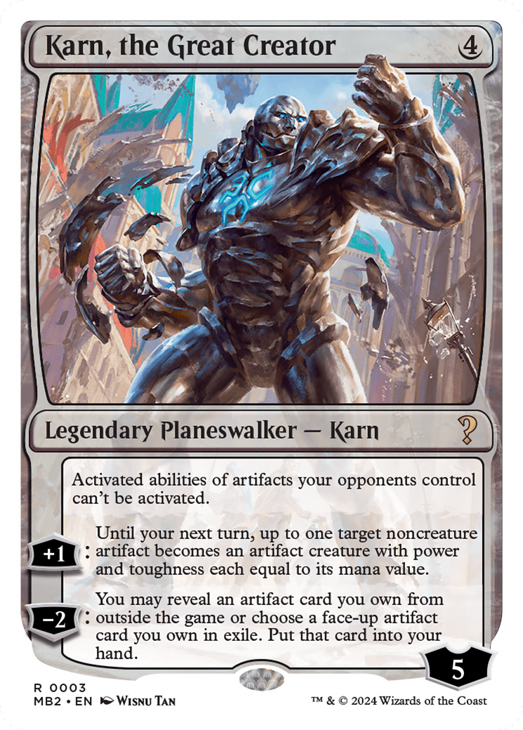 Karn, the Great Creator (White Border) [Mystery Booster 2] | Exor Games Dartmouth