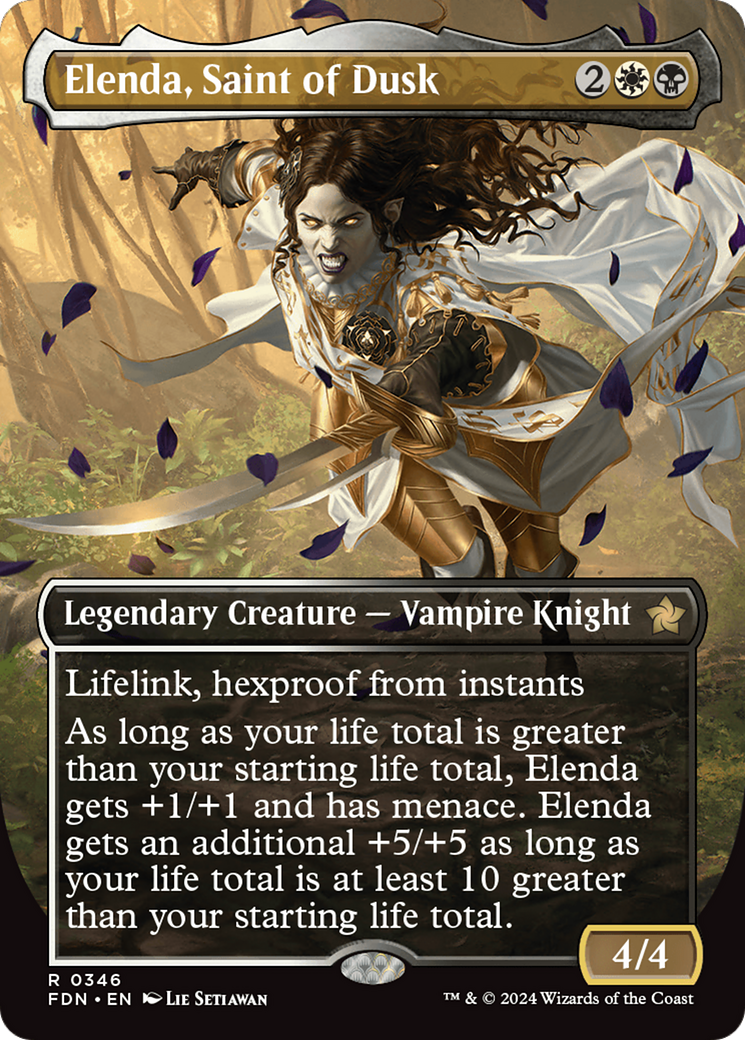 Elenda, Saint of Dusk (Borderless) [Foundations] | Exor Games Dartmouth