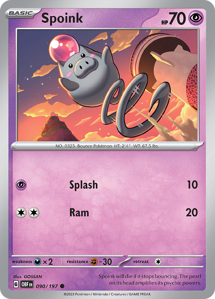 Spoink (090/197) [Scarlet & Violet: Obsidian Flames] | Exor Games Dartmouth