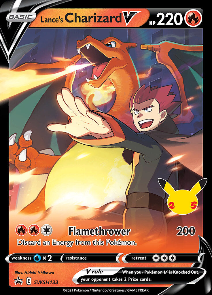 Lance's Charizard V (SWSH133) (Celebrations) [Sword & Shield: Black Star Promos] | Exor Games Dartmouth