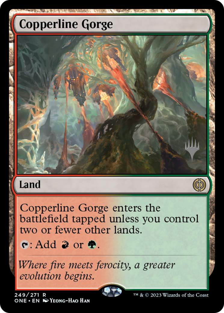 Copperline Gorge (Promo Pack) [Phyrexia: All Will Be One Promos] | Exor Games Dartmouth