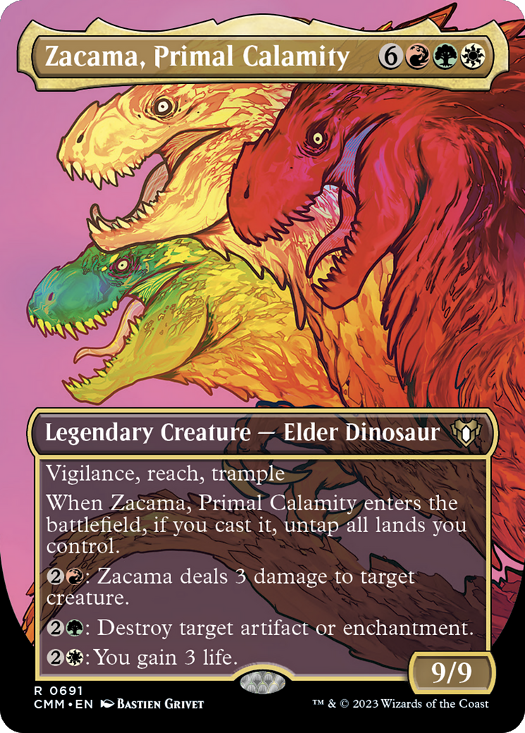 Zacama, Primal Calamity (Borderless Profile) [Commander Masters] | Exor Games Dartmouth