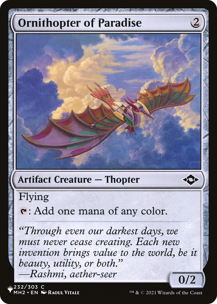 Ornithopter of Paradise [The List Reprints] | Exor Games Dartmouth