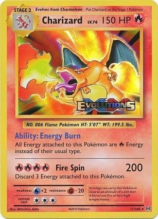 Charizard (11/108) (XY Evolutions Prerelease) [XY: Black Star Promos] | Exor Games Dartmouth