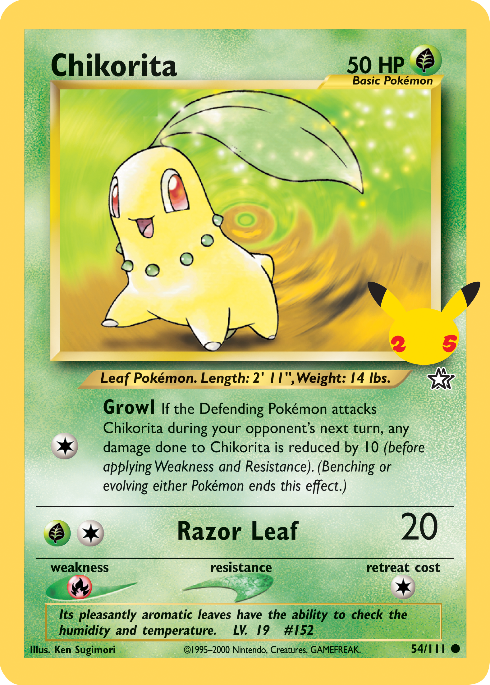 Chikorita (54/111) (Jumbo Card) [First Partner Pack] | Exor Games Dartmouth