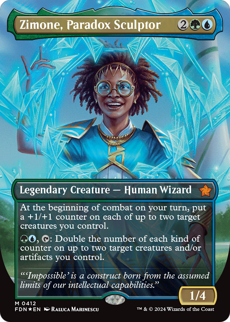 Zimone, Paradox Sculptor (Borderless) (Mana Foil) [Foundations] | Exor Games Dartmouth