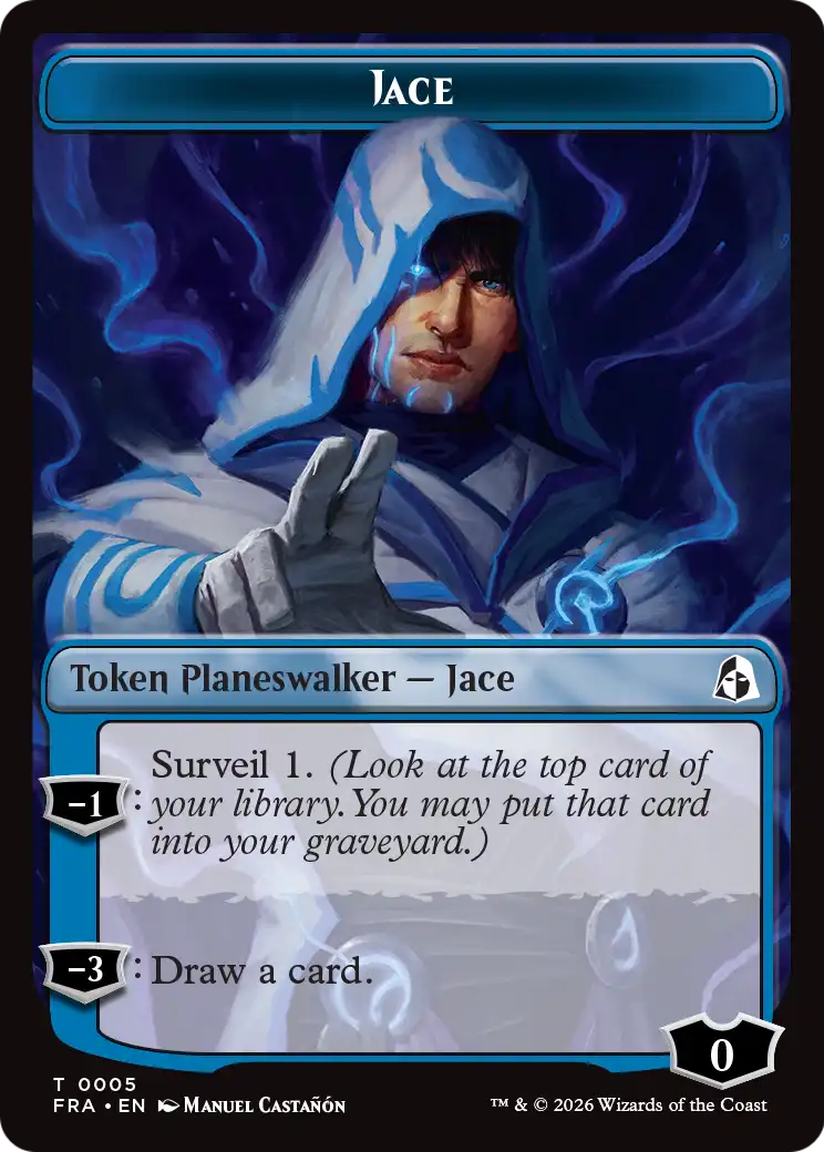 Spirit // Jace Double-Sided Token [Reality Fracture Commander Tokens] | Exor Games Dartmouth