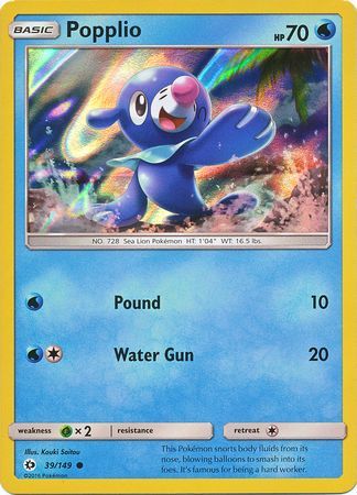 Popplio (39/149) (Water Web Holo) [Sun & Moon: Base Set] | Exor Games Dartmouth