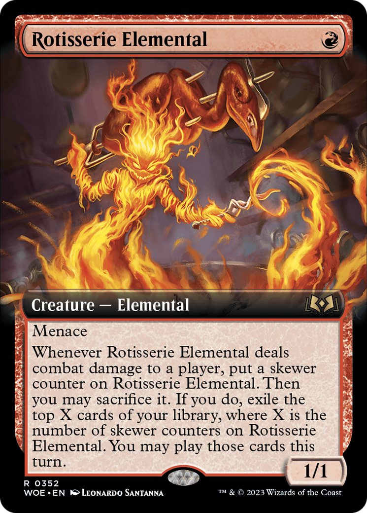 Rotisserie Elemental (Extended Art) [Wilds of Eldraine] | Exor Games Dartmouth