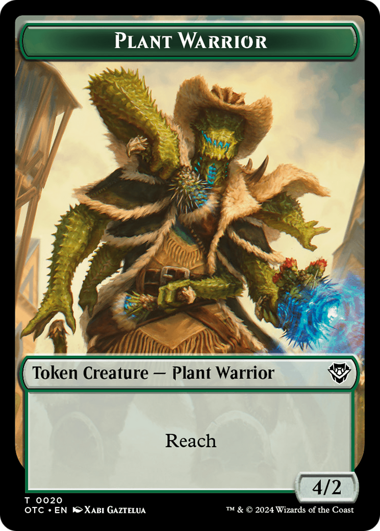 Plant Warrior // Treasure Double-Sided Token [Outlaws of Thunder Junction Commander Tokens] | Exor Games Dartmouth